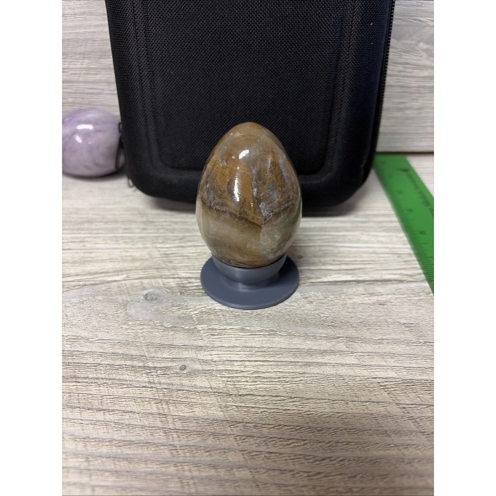 Lot Of 6 Eggs Stone Marble Alabaster Granite Multi Color (e8-01) - Picture 9 of 16